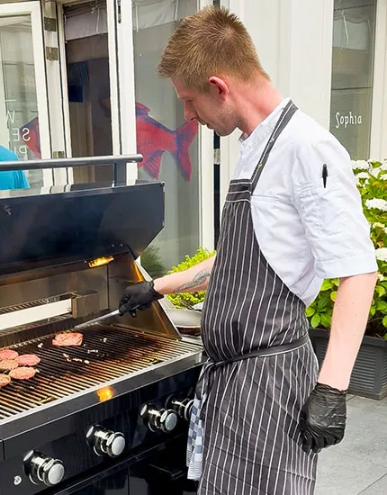 Enjoy Sophia's Summer BBQ on the terrace of Restaurant Sophia during your stay at Carlton Ambassador in The Hague